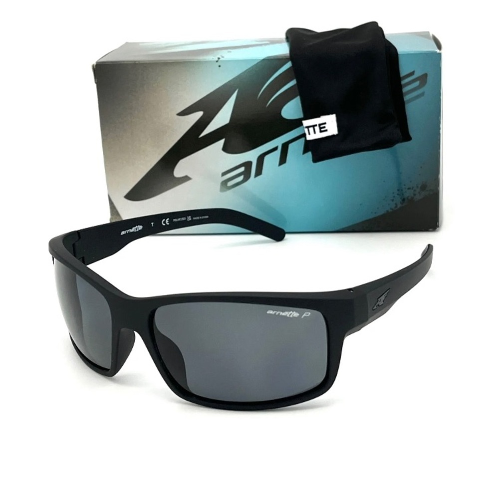 ARNETTE FASTBALL AN4202 Rubber  Black /  Dark Gray  Polarized 62mm Sunglasses